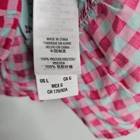 JUICY COUTURE Cami Tank Top size L  AQUA GREEN PINK PURPLE Floral Sleep Pajama - Picture 6 of 9